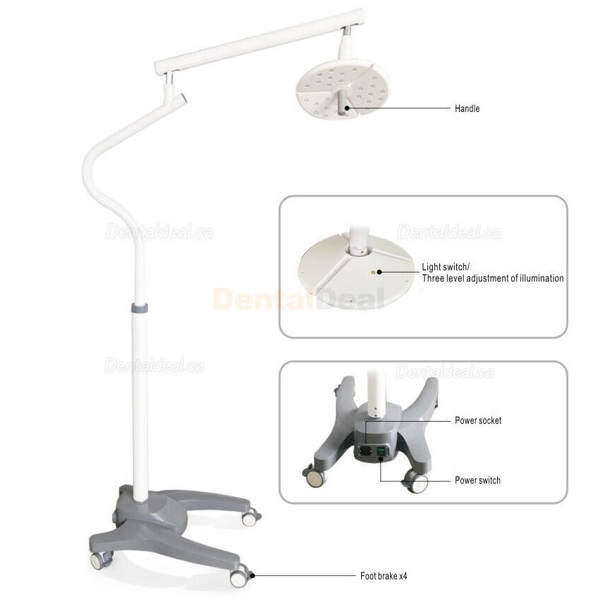 KWS KD2018-L1 36W Mobile Dental LED Surgical Light Shadowless Operating Lamp Floor Standing